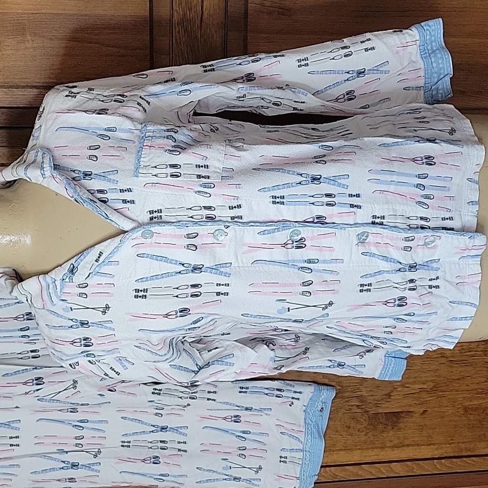 Munki Munki SKIS Flannel Two Piece Pajama Set Sz M